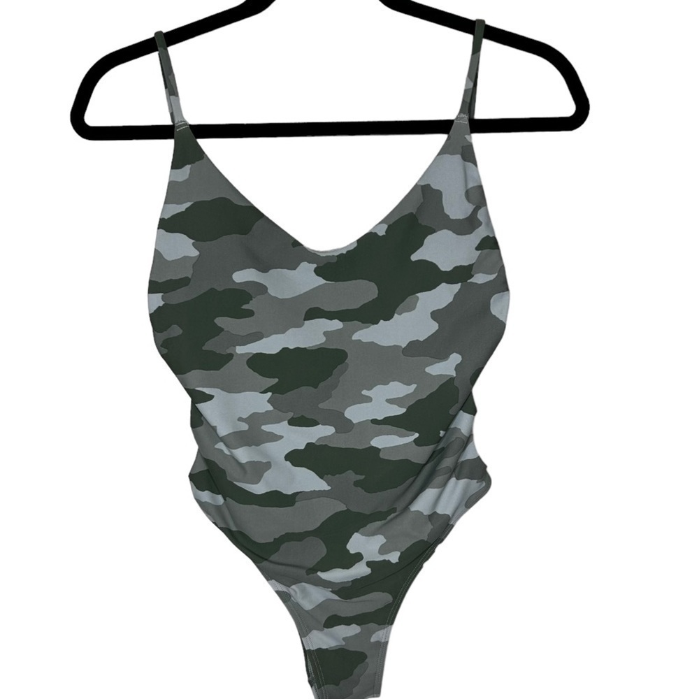 Aerie Camo One Piece Swimsuit with Side Keyhole Cut Outs